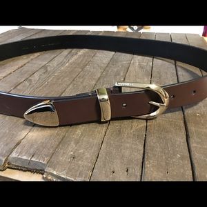 Brown Leather Belt Women’s Size L Calvin Klein